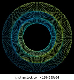 Spirograph Pattern In Blue And Green