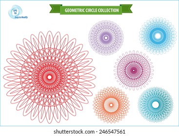 spirograph or round ornament or geometric circle isolated. editable and easy to modify for money design, voucher, currency, gift certificate, coupon, banknote, diploma, check, note.