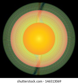 Spirographic vector image on a black background