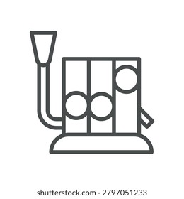 Spirometer Icon, Lung Function Test Device and Respiratory Diagnostic Equipment Symbol, Simple Thin Linear Outline Vector Sign.