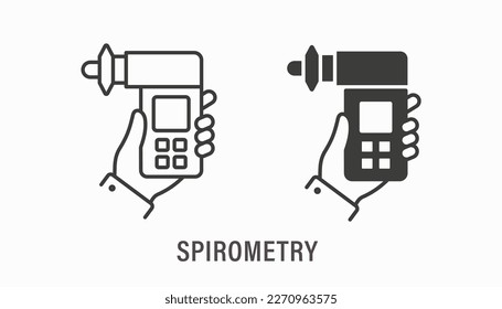 Spirometer icons. Vector illustration isolated on white background.