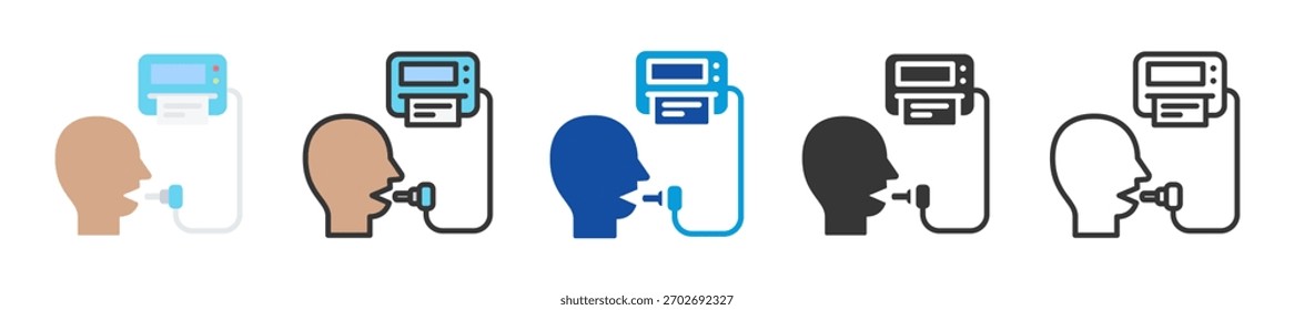 spirometry icon set multi style various collection
