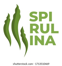 Spirulina algae leaves isolated icon, dietary nutrition and detox vector. Arthrospira seaweed food supplement and vegetarian or vegan menu element. Healthy drink and superfood emblem or logo