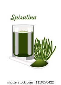 Spirulina algae, pills and spirulina powder