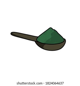 spirulina doodle icon, vector illustration