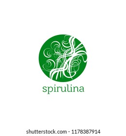 spirulina in flat style. Isolated organic healthy food.