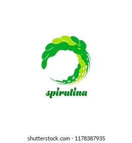 spirulina in flat style. Isolated organic healthy food.