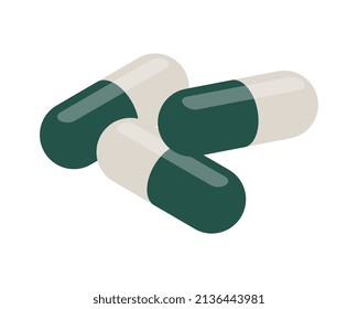 Spirulina isometric composition with view of spirulina pills in capsules on blank background vector illustration