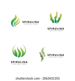 spirulina Logo icon. organic healthy food.