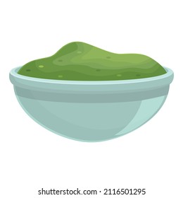 Spirulina salad icon cartoon vector. Alga plant. Food green