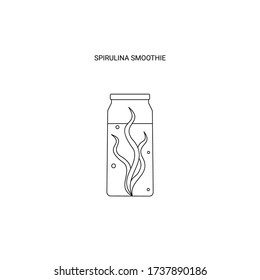 Spirulina smoothie simple thin line icon vector illustration