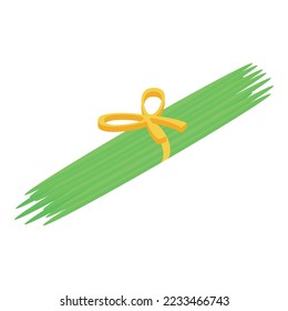 Vector isométrico del icono del palo de la espirulina. Planta de Alga. Beber comida