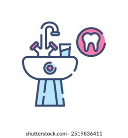 Spit Bowl Fill Color Icon, Vector illustration