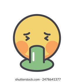 Spit emoji cartoon vector isolated illustration