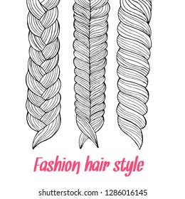 Spit hairstyle image in graphic style. Hair icon for a beauty salon. Vector illustration