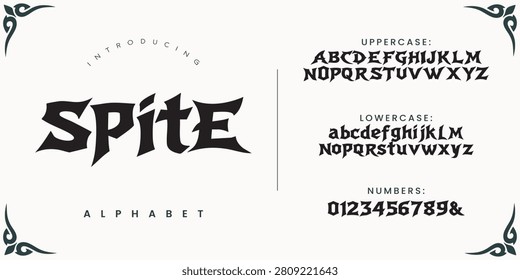 Spite Alphabet Fierce Aggressive Vector Font For Action And Gaming Branding Design