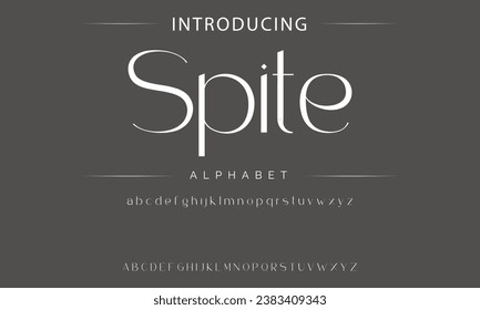 Spite Premium luxury elegant alphabet letters and numbers. Elegant Tech typography classic serif font decorative vintage retro. Creative vector illustration