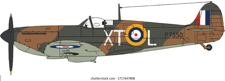 Spitfire Icon Design  Vintage ww2