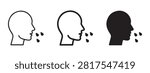 Spitting Icon Set Vector Illustration in Outline and Solid Style Isolated on Transparent Background