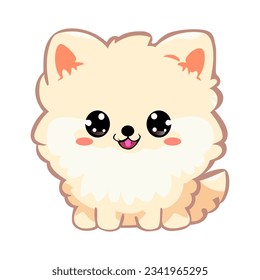 spitz cute puppy kawaii vector illustration