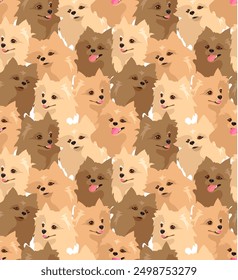 Spitz dog, seamless pattern, print, background