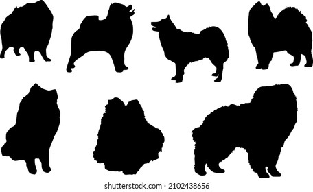 Spitz Dog Silhouette Bundle SVG