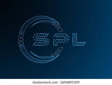 SPL low poly letter logo vector design. SPL lower poly logo design. Low poly logo.