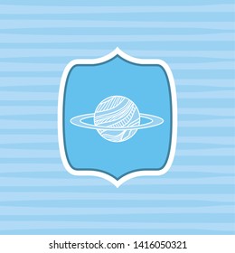 Splace planet over striped background