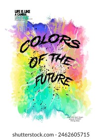 Splah ligthing colors of the future sport lettering style slogan t-shirt print art poster