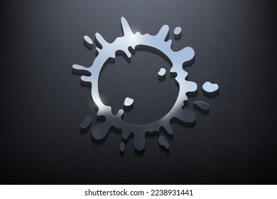 Diseño de logotipo 3D Splash, logotipo de maquillaje brillante con pared texturada. Vector realista