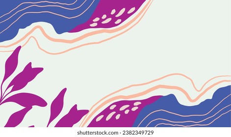  splash abstract background for design.banner frame background with beautiful. background for design. Colorful background with tropical plants. Place for your text.