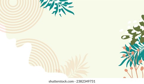  salpicar el fondo abstracto para el diseño.fondo del marco de banner con hermoso. fondo para el diseño. Fondo colorido con plantas tropicales. Coloca tu texto.