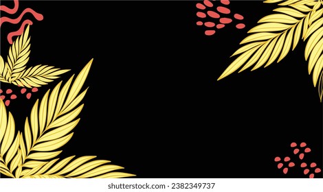  salpicar el fondo abstracto para el diseño.fondo del marco de banner con hermoso. fondo para el diseño. Fondo colorido con plantas tropicales. Coloca tu texto.