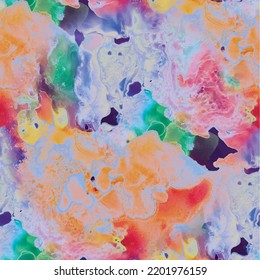 Splash Abstract Pattern. Acrylic Ink Illustration. Liquid Abstract Watercolor. Fluid Vector Splash. Alcohol Ink Marble Paint. Fluid Marble Background. Water Color Holi Space. Galaxy Seamless Template