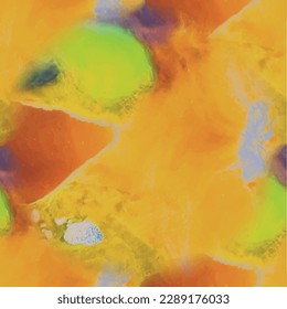 Splash Abstract Pattern. Fluid Acrylic Splash. Fluid Marble Sun Fire. Acrylic Ink Watercolor. Alcohol Ink Marble Paint. Liquid Abstract Background. Orange Holi Space. Hot Vector Seamless Template