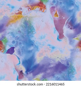 Splash Abstract Pattern. Multi Color Holi Paint. Alcohol Ink Illustration. Liquid Abstract Watercolor. Fluid Trippy Grunge. Acrylic Ink Splash Space. Fluid Galaxy Background. Trippy Seamless Science
