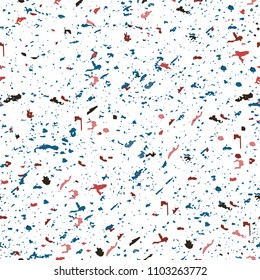 The splash abstract seamless pattern. Colorful spray paint on white background. Hand drawn vector.