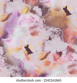 Splash Abstract Texture. Acrylic Ink Repeat Space. Fluid Marble Illustration. Liquid Gradient Watercolor. Alcohol Ink Background. Fluid Trippy Galaxy. Water Color Holi Paint. Vector Seamless Template