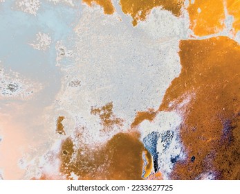 Abstrakte Textur abstempeln. Orange Holi Space. Flüssigmarmor-Illustration. Acrylfarben-Paint. Alkohol trinkt Sonnenbrand. Abstraktes Wasser mit flüssiger Farbe. Flüssiges Flüssig-Fett. Abstrakte Hot-Vektorvorlage