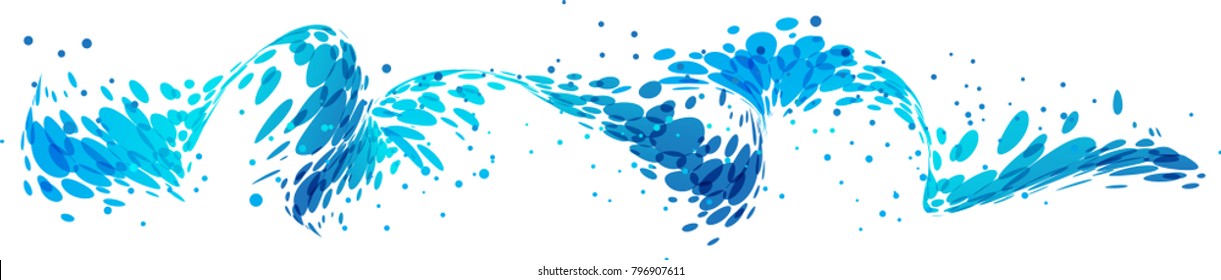 Diseño de ondas abstractas de dispersión aisladas en fondo blanco