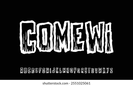 Splash Alfabeto, Vector de sangre o letras de baba. Escritura a mano doodle fuente de miedo. Estilo de fiesta de Halloween