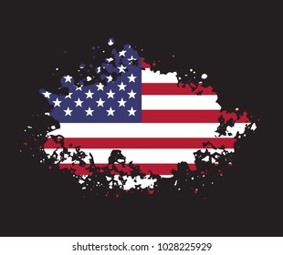 Splash American Flag. Grunge Flag Of USA