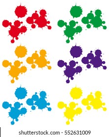 Splash background in six colors illustration