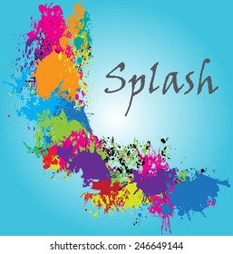 Splash background.Color paint splash vector illustration.