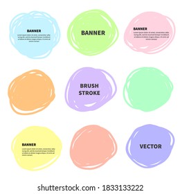 Splash banners set vector. Colorful brush strokes set. Vector logo design elements