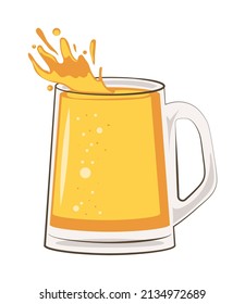 splash beer mug icon flat