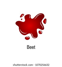 splash of beet juice icon. Element of colored splash illustration. Premium quality graphic design icon. Signs and symbols collection icon for websites, web design, mobile app on white background