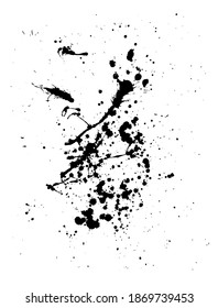 Splash of black paint on a white background. Vector illustration.