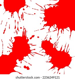 splash of blood in red vector illustration. Blood splatter. Blood Drops.