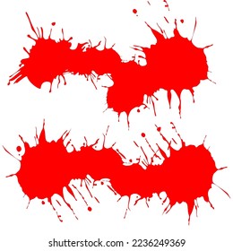 splash of blood in red vector illustration. Blood Drops. Blood splatter.